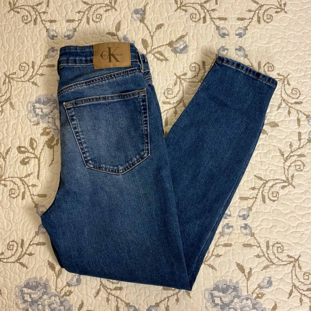 Calvin Klein High Rise Skinny Ankle Jeans Womens 29 Blue Excellent Stretch